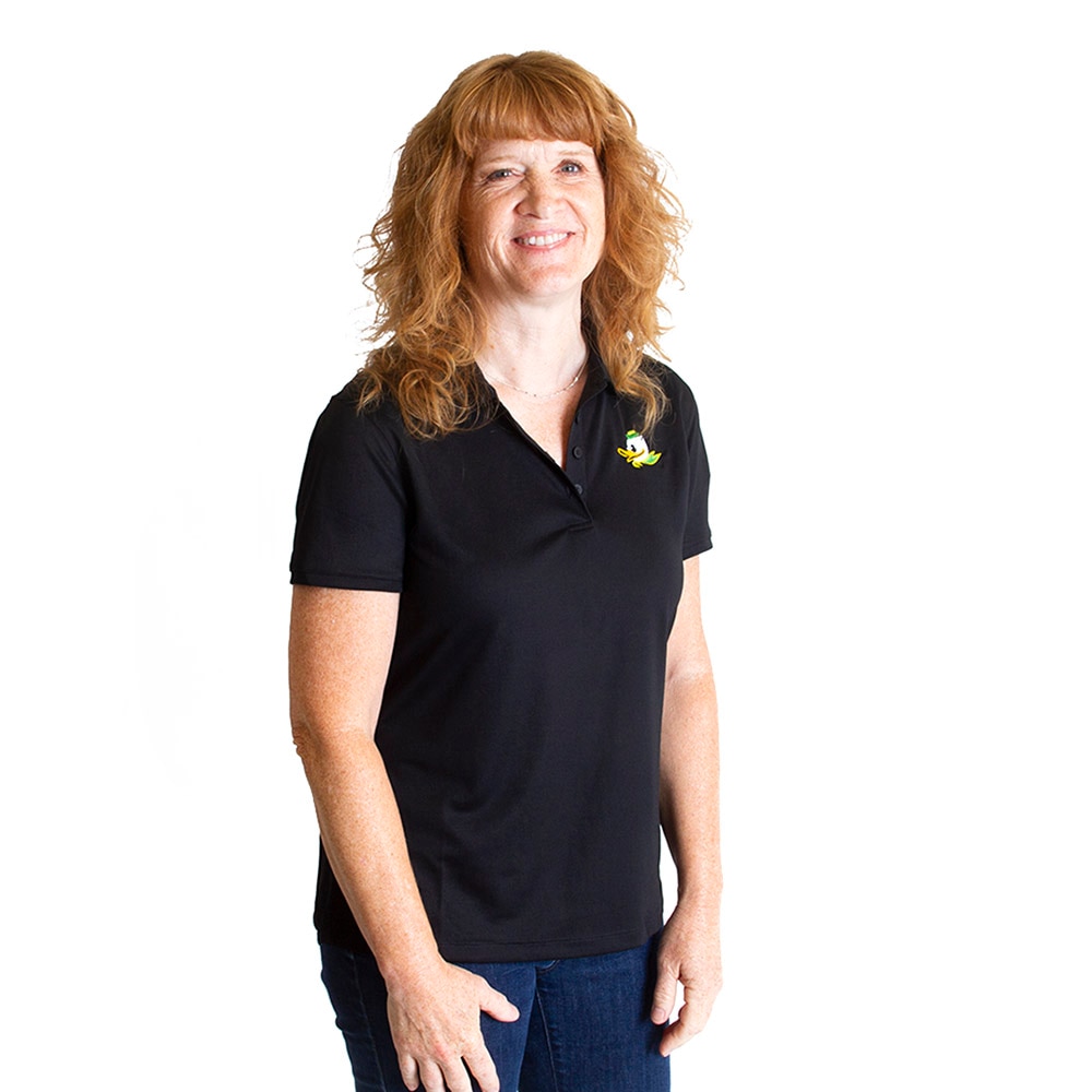 Women s Black Nike Golf Dri FIT Victory 22 Fighting Duck Polo